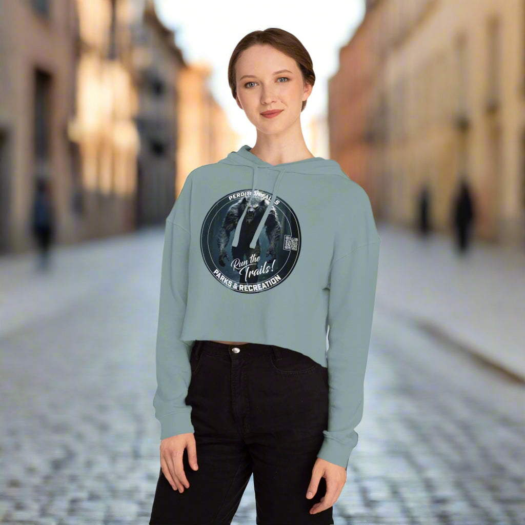 Women’s Cropped "Run the Trails" Hooded Sweatshirt