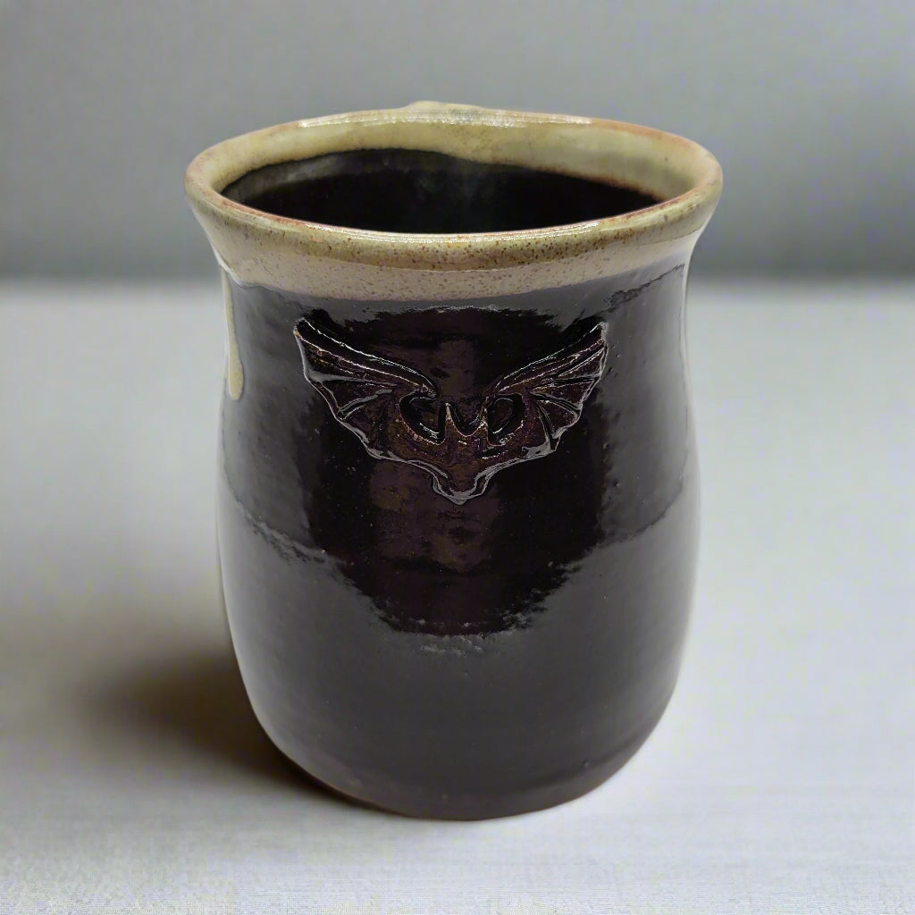 ceramic mug with bat design