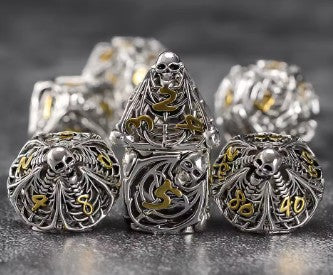 Silver Skeleton Dice