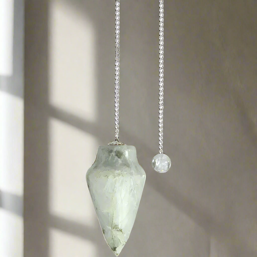 Curved Rainbow Moonstone Pendulum