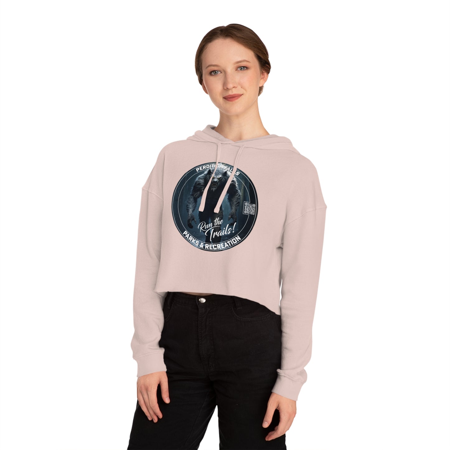 Women’s Cropped "Run the Trails" Hooded Sweatshirt