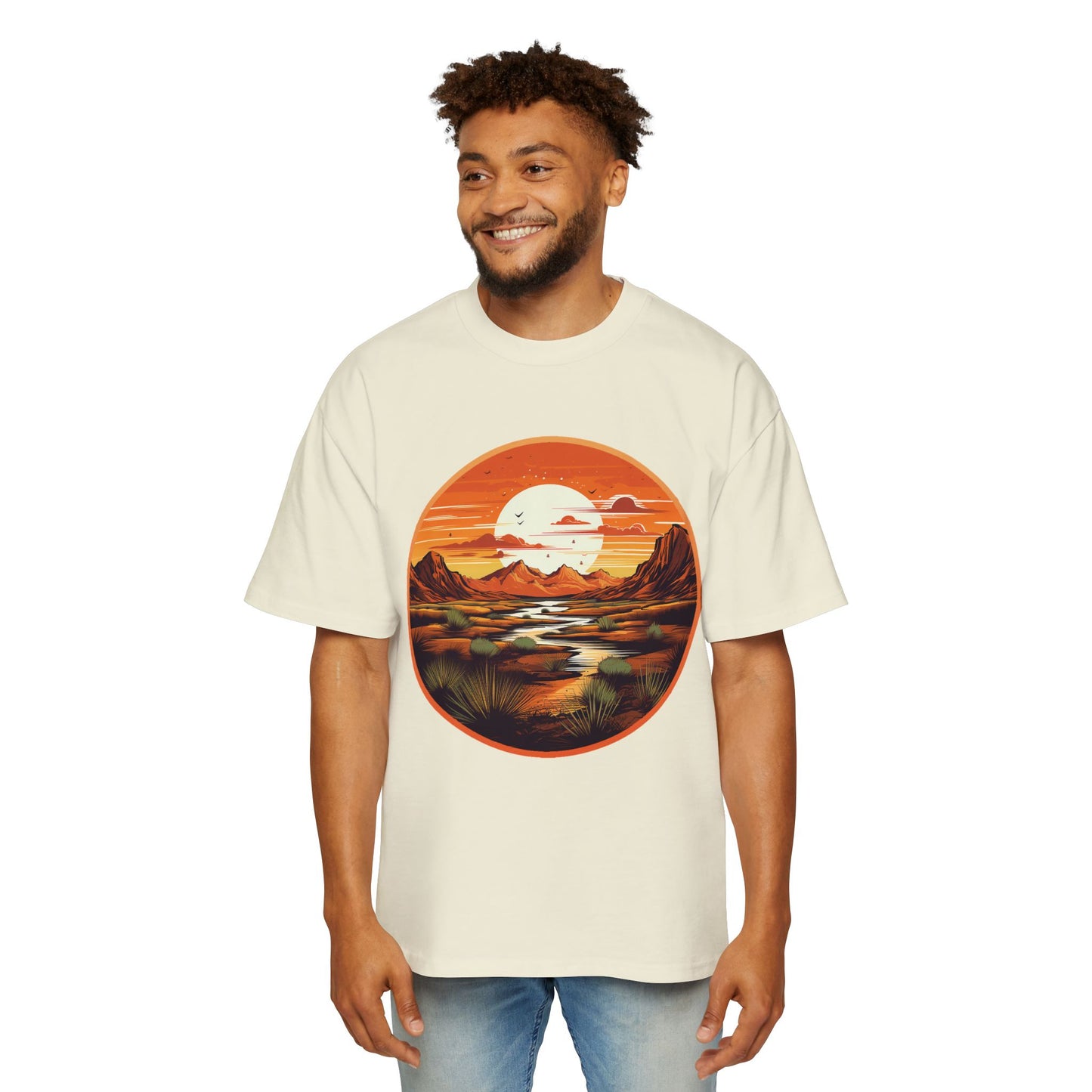 Men's Heavy Oversized "Head West" Tee