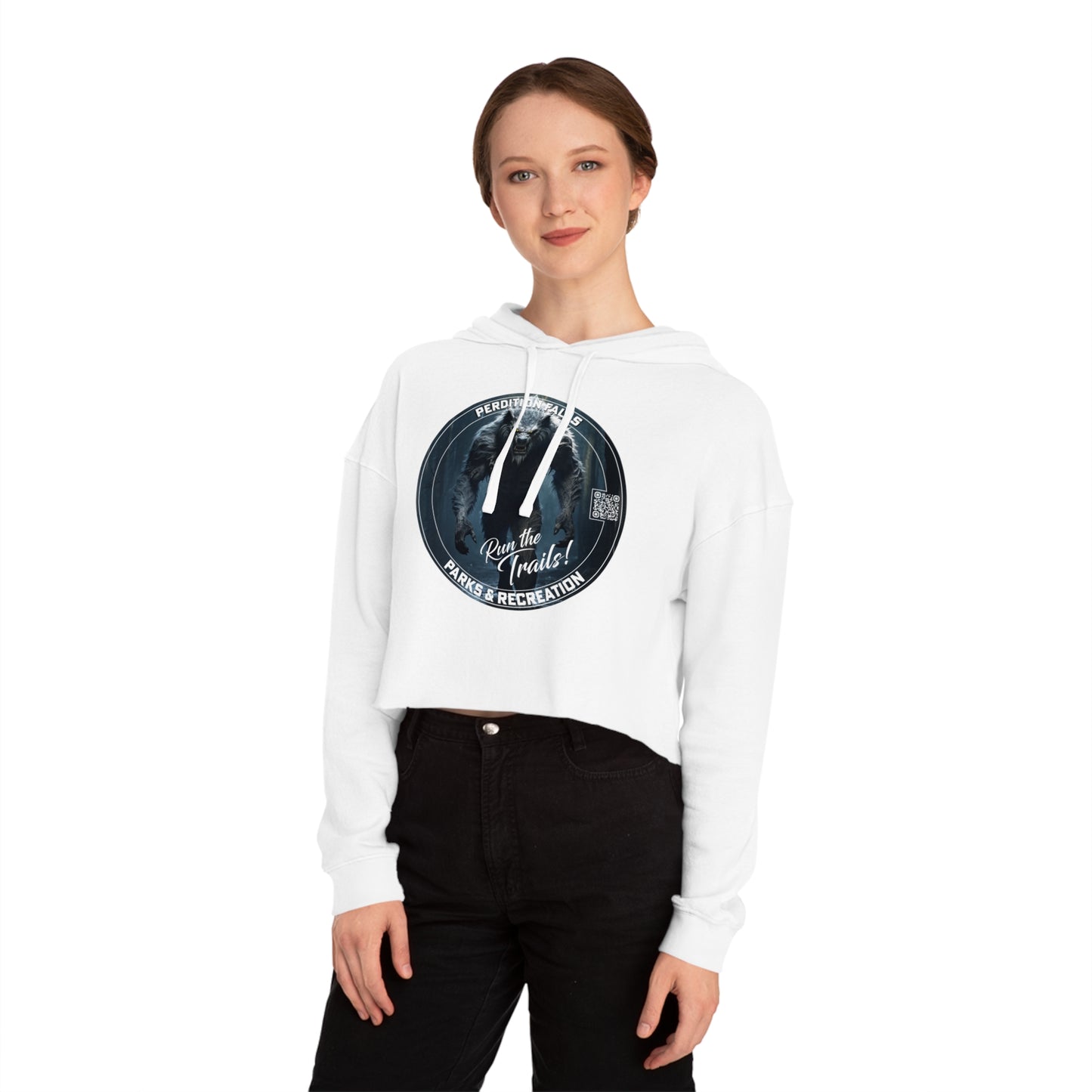 Women’s Cropped "Run the Trails" Hooded Sweatshirt