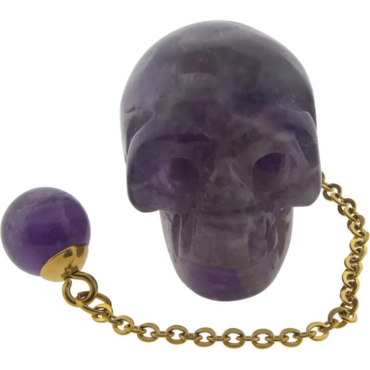 Gemstone Skull Pendulum