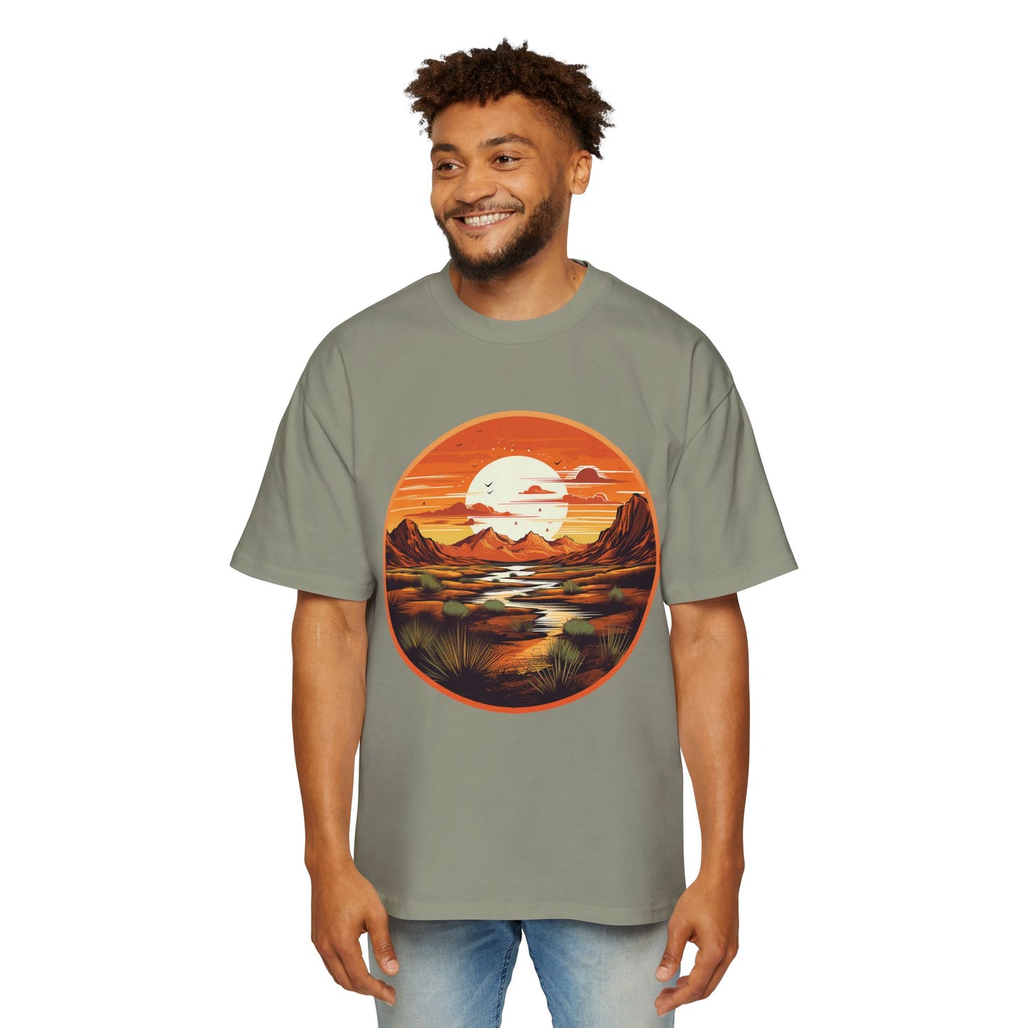 Men's Heavy Oversized "Head West" Tee