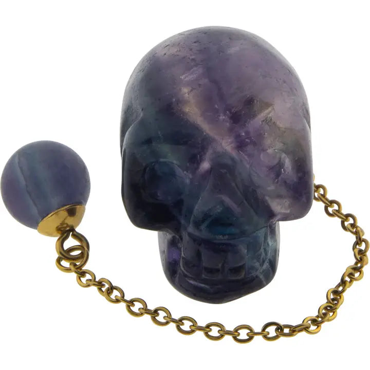 Gemstone Skull Pendulum