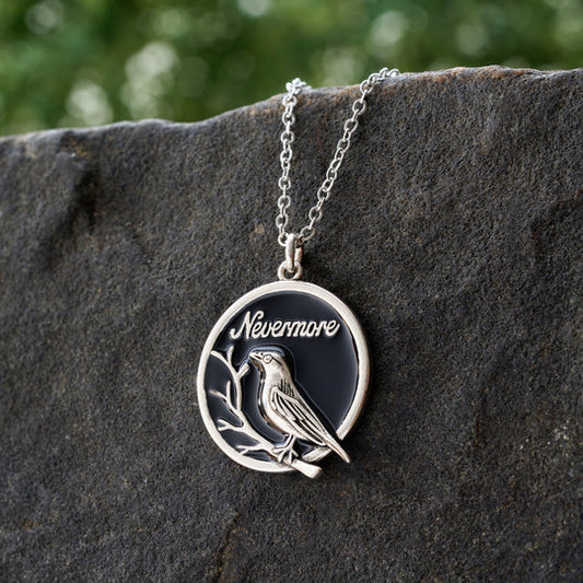 "Nevermore" Raven Branch Necklace