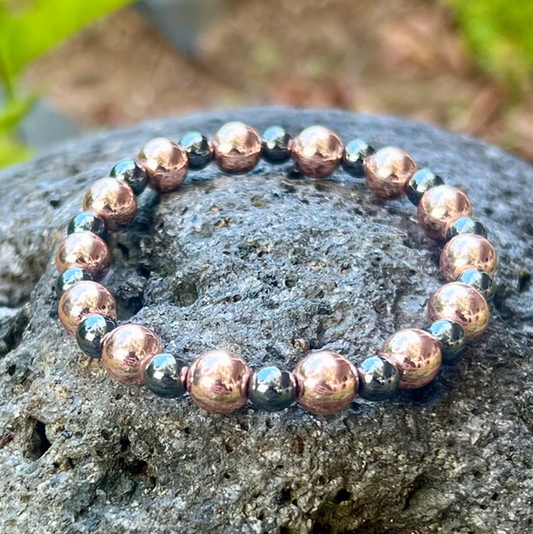 "Grounding" Bracelet - Copper with Hematite