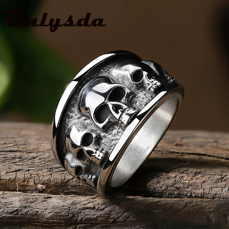 Gothic Skull Wide Ring