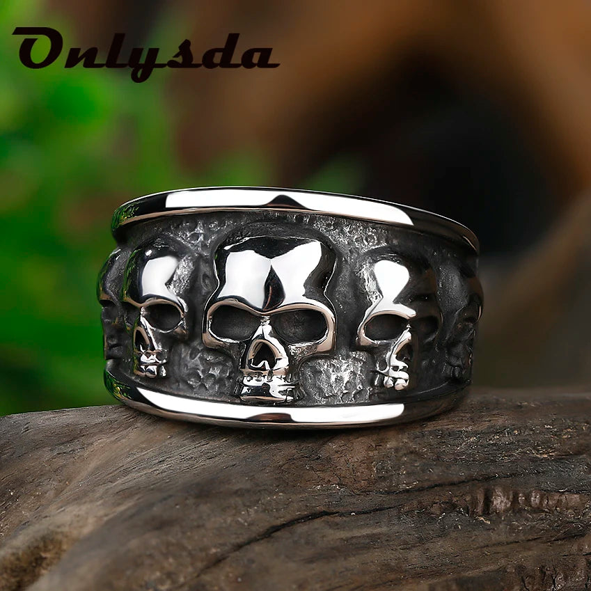 Gothic Skull Wide Ring