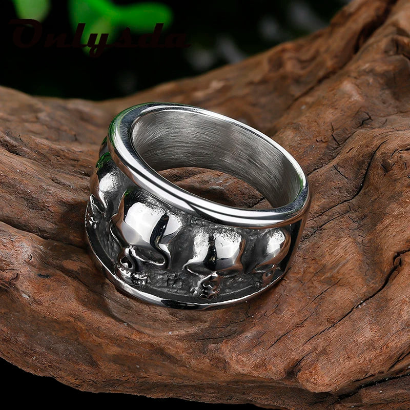 Gothic Skull Wide Ring