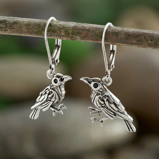 "Poe" Raven Leverback Earrings