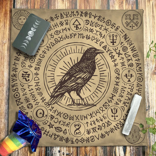 Raven Runic Alter or Tarot Cloth