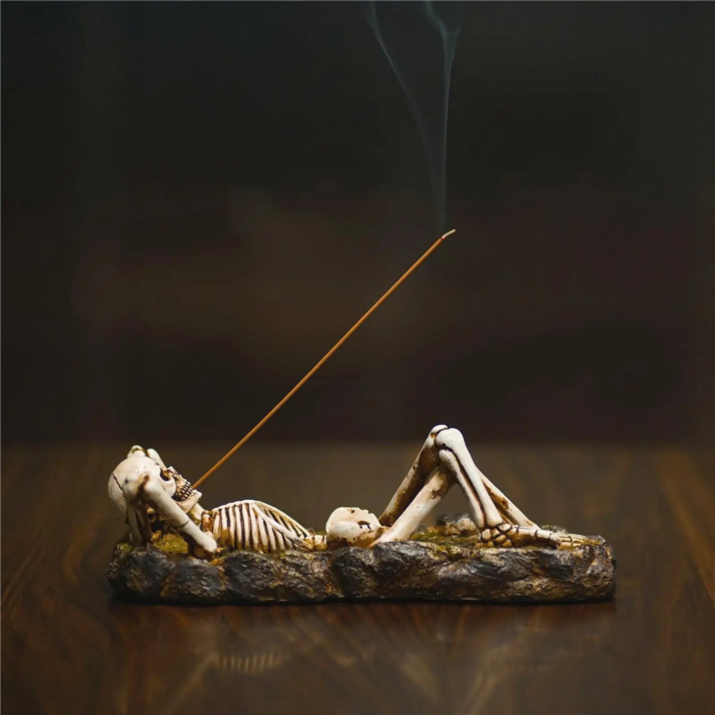 Lounging Skeleton Incense Burner