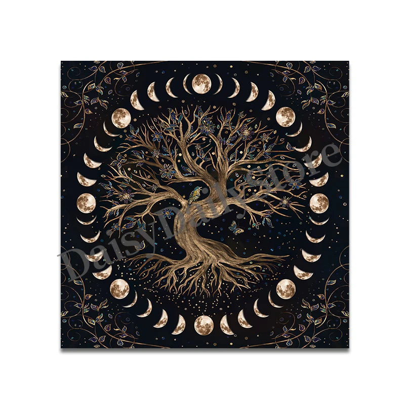 Tree of Life Moon Phase Altar Cloth