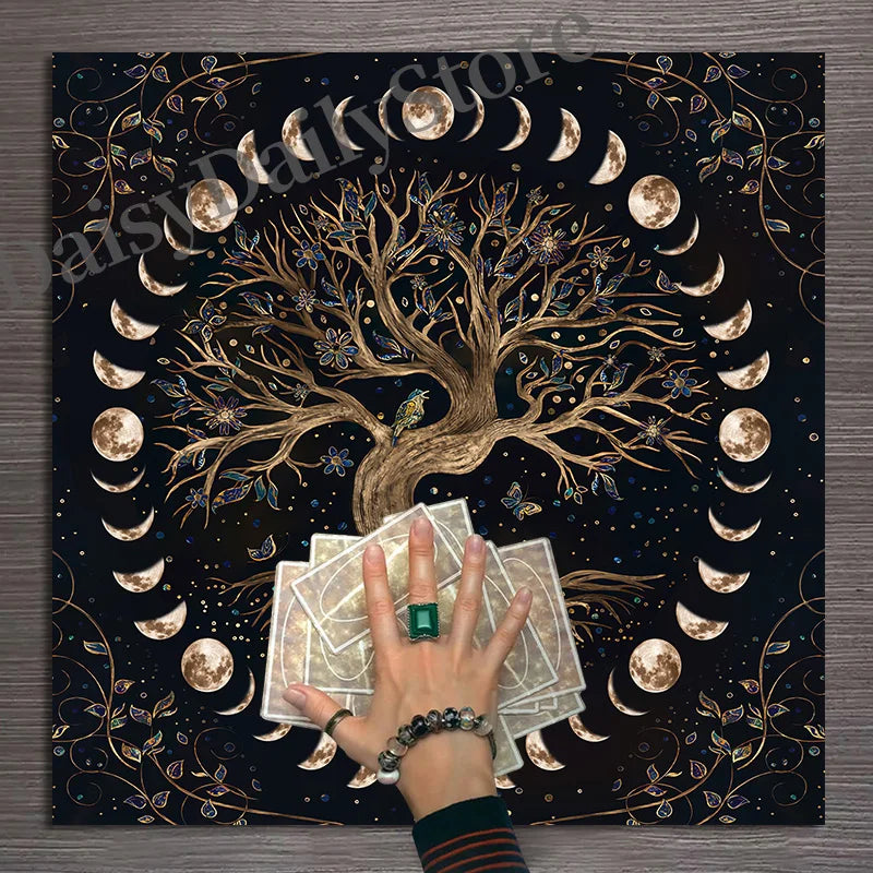 Tree of Life Moon Phase Altar Cloth