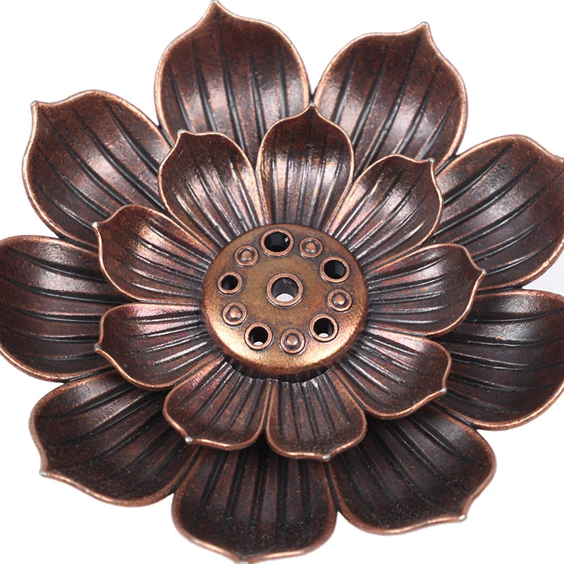 Bronze Lotus Flower Incense Burner