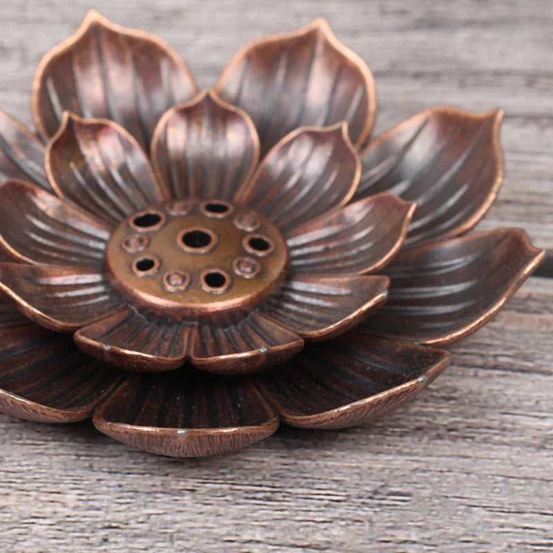 Bronze Lotus Flower Incense Burner