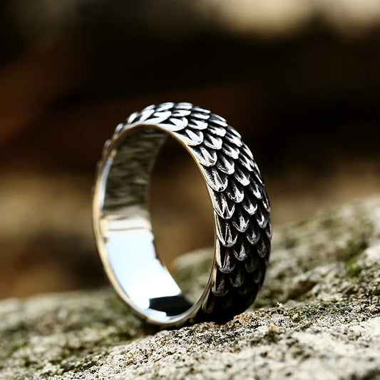 Dragon Scale Stainless Steel Men's Ring