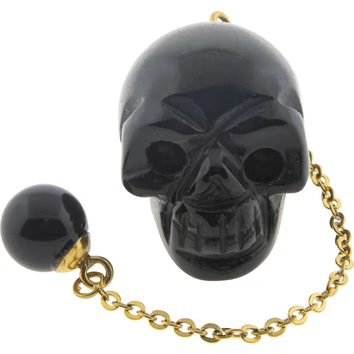 Gemstone Skull Pendulum