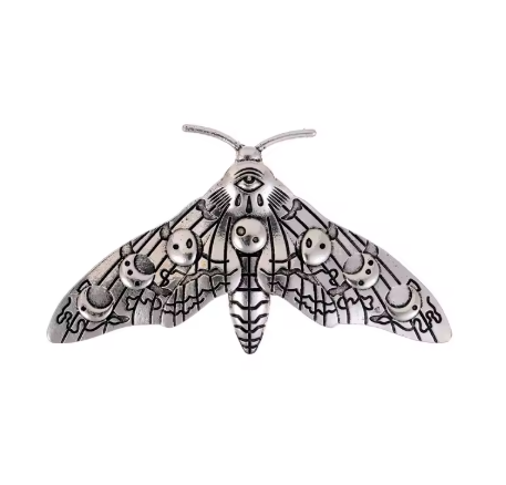 Moon Phase Moth Hair Clip